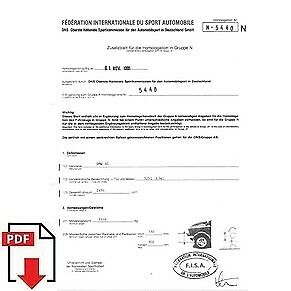 1991 BMW 325i (E36) FIA homologation form PDF download